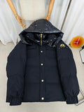 Moose Knuckles Black Puffer Jacket with Glossy Hood
