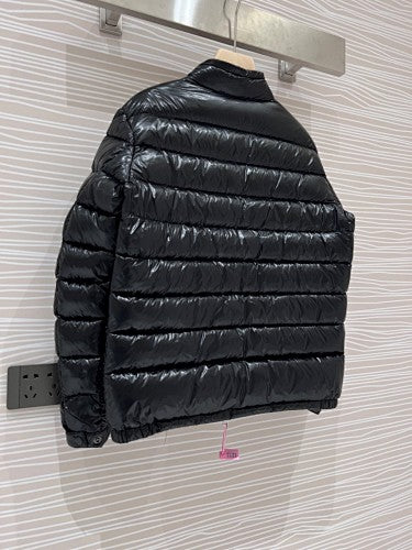 Moncler Acorus Black Stand-Collar Lightweight Down Jacket