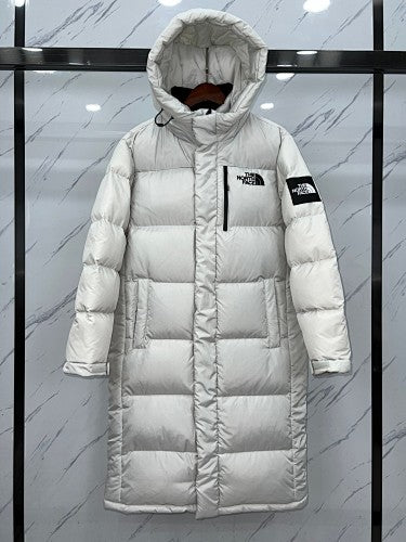 The North Face Unisex White Long Hooded Puffer Coat