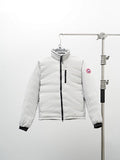 Canada Goose Lodge White Stand-Collar Down Jacket