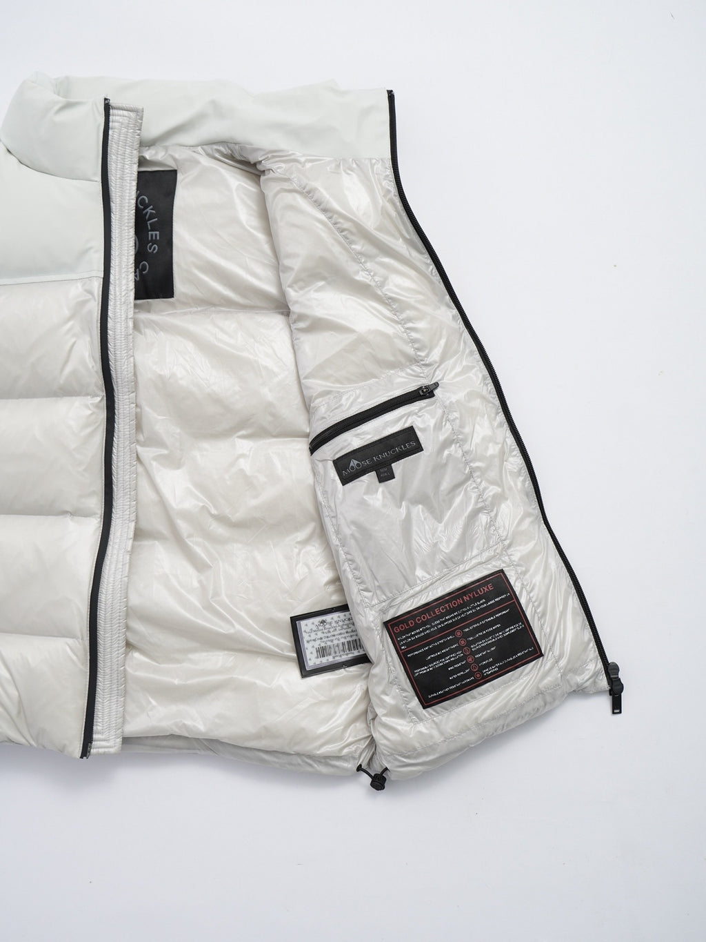 Moose Knuckles Unisex White Stand-Collar Puffer Vest
