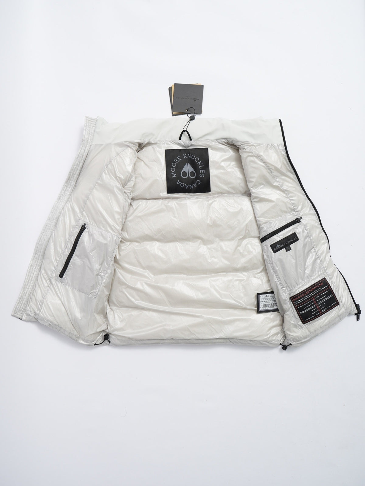 Moose Knuckles Unisex White Stand-Collar Puffer Vest