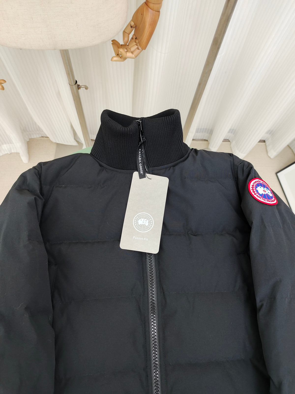 Canada Goose Longline Hooded Puffer Coat in Cream