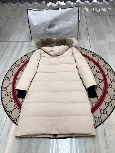 Canada Goose Women's Long Hooded Puffer Coat - Ivory